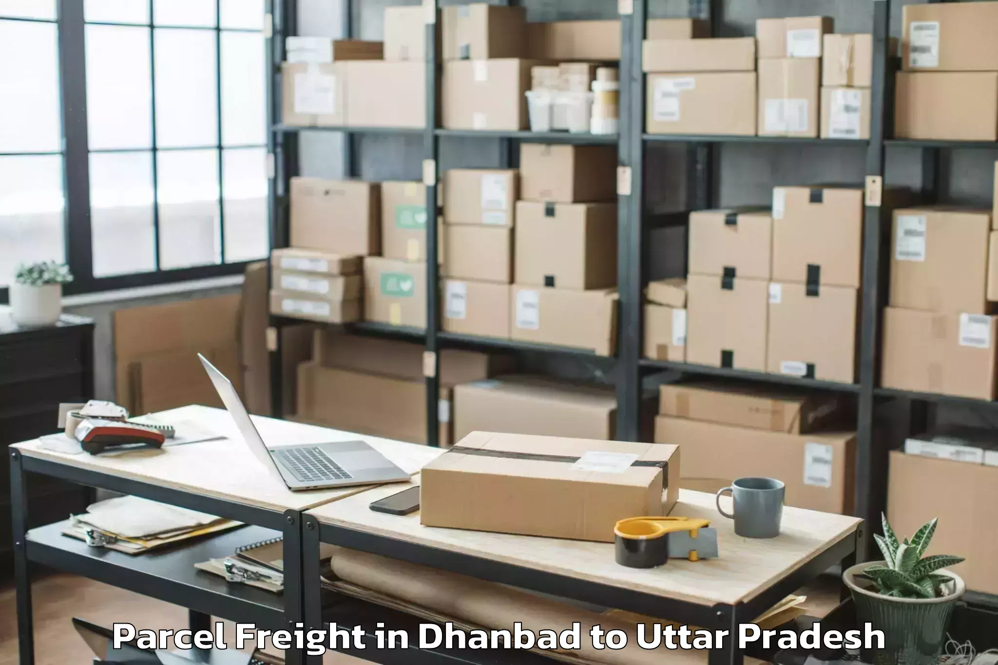 Book Dhanbad to Itimadpur Parcel Freight Online